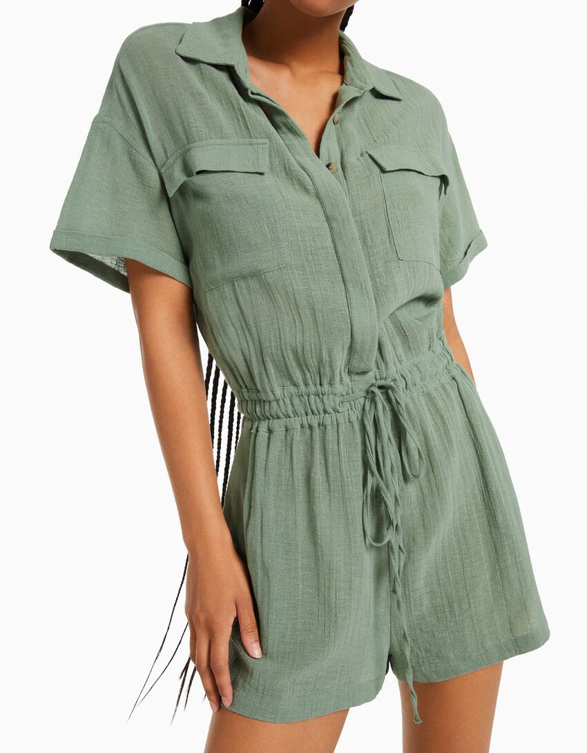 Rustic utility playsuit-Green-3