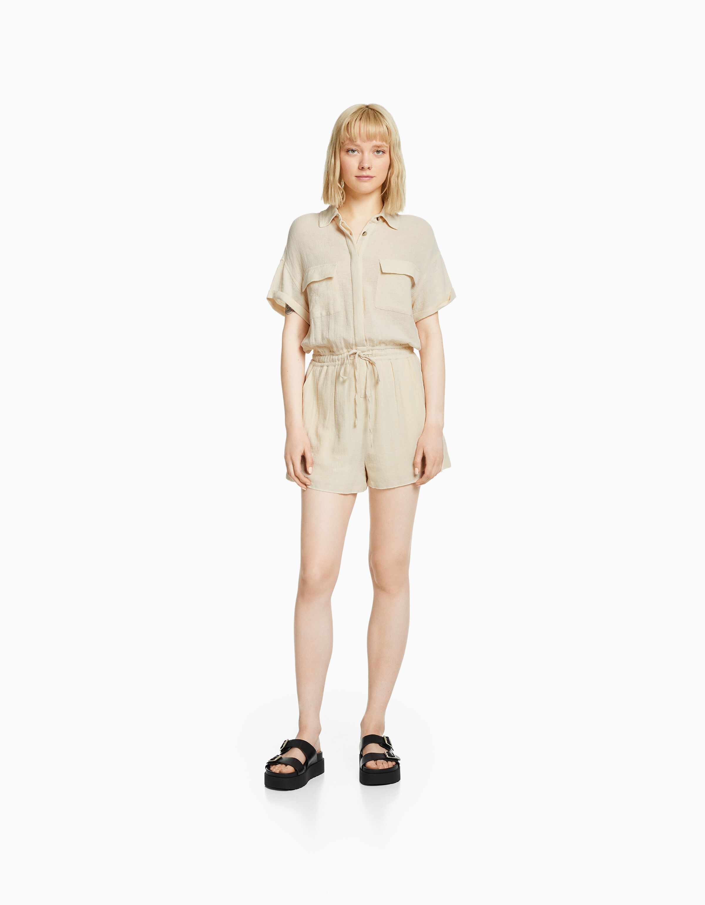 Rustic utility playsuit