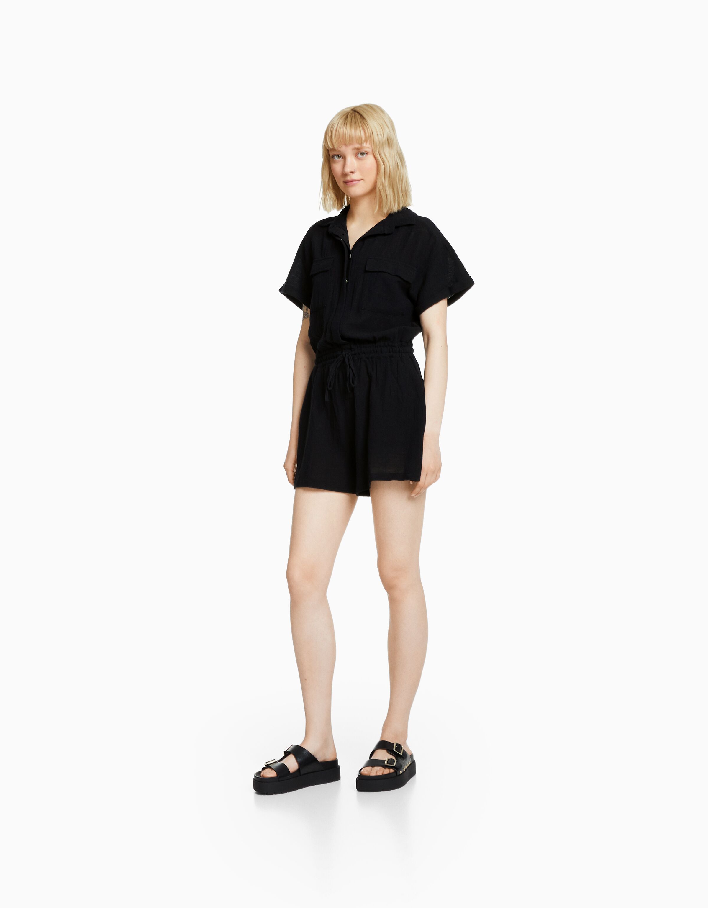 Rustic utility playsuit Women Bershka