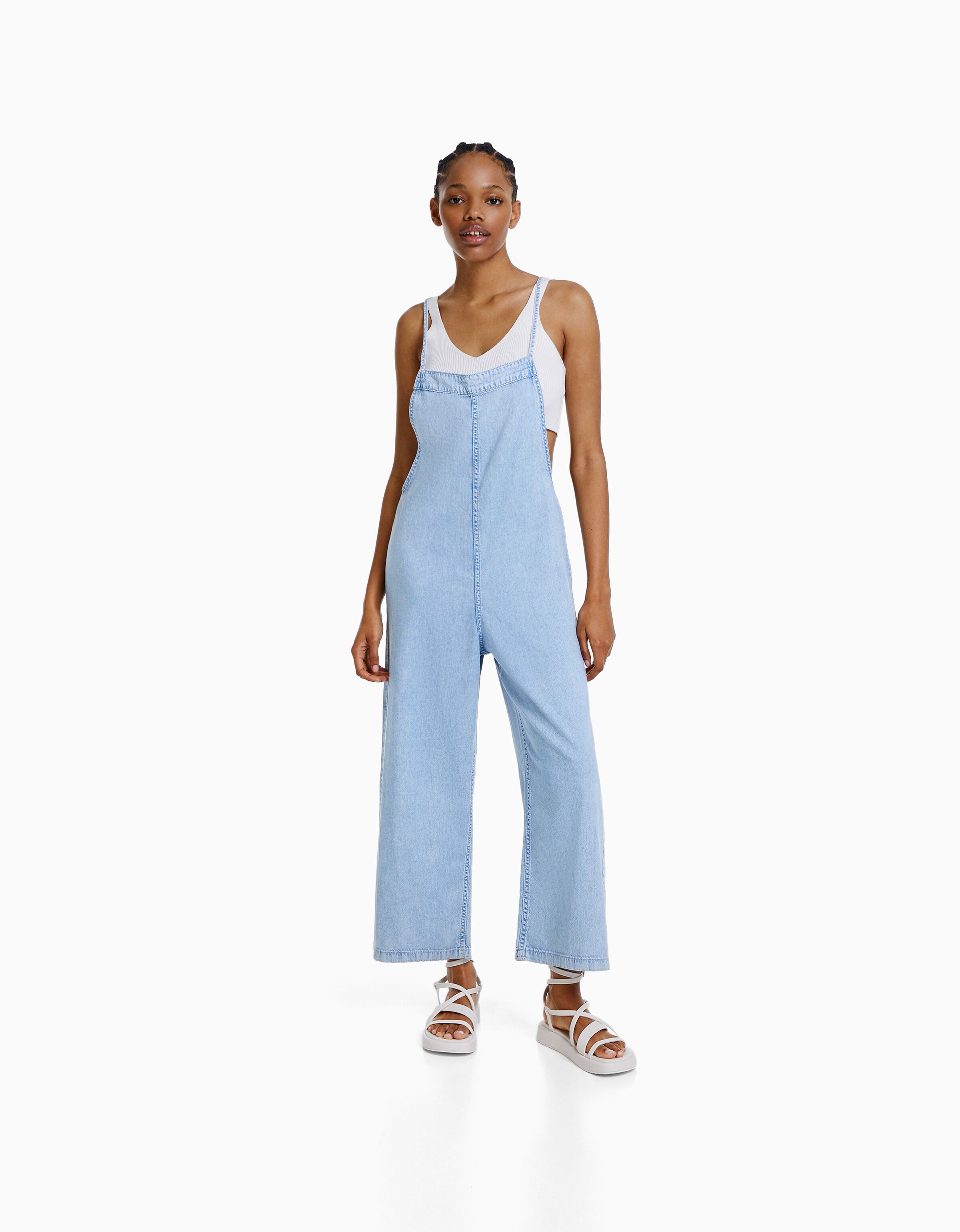 Bershka denim jumpsuit online