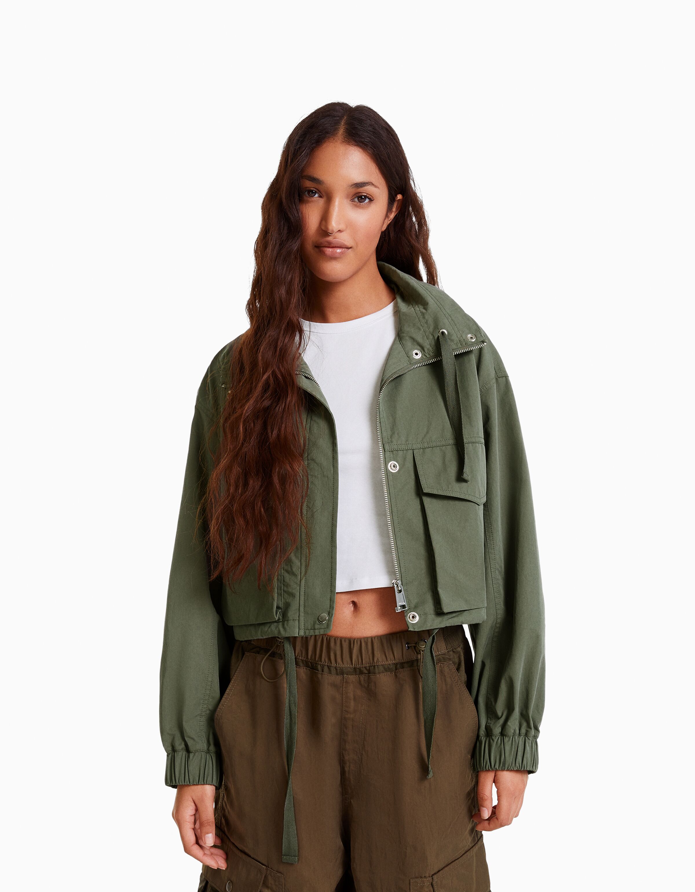 Bershka discount khaki jacket