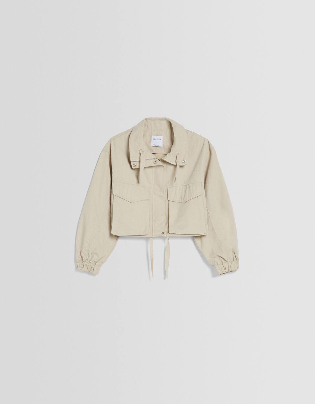 Cotton and nylon blend short jacket