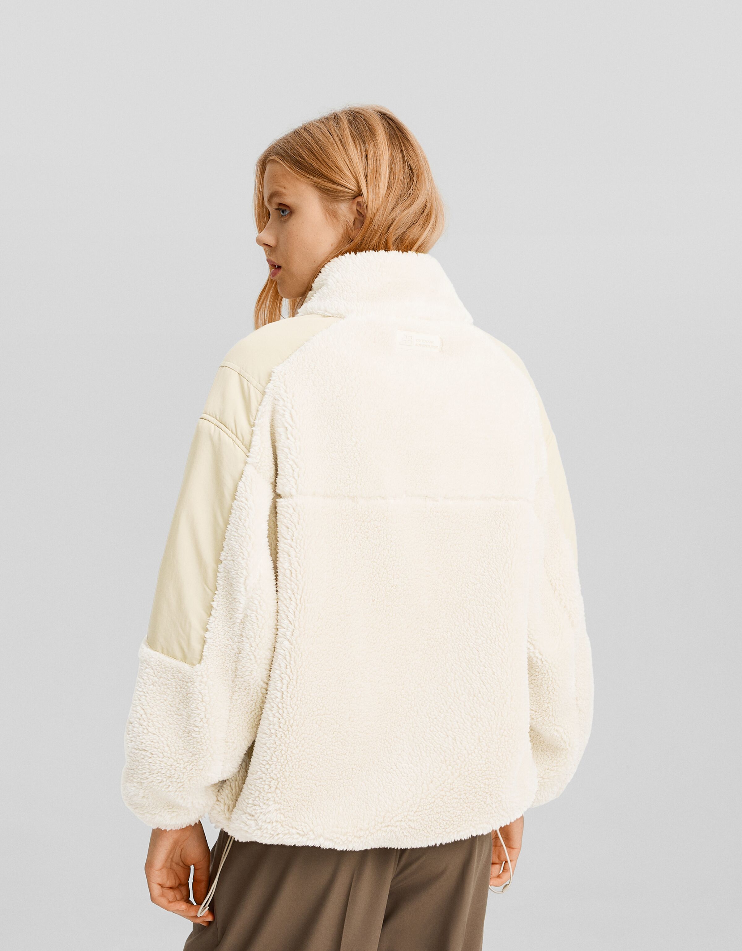 Bershka faux sale shearling jacket