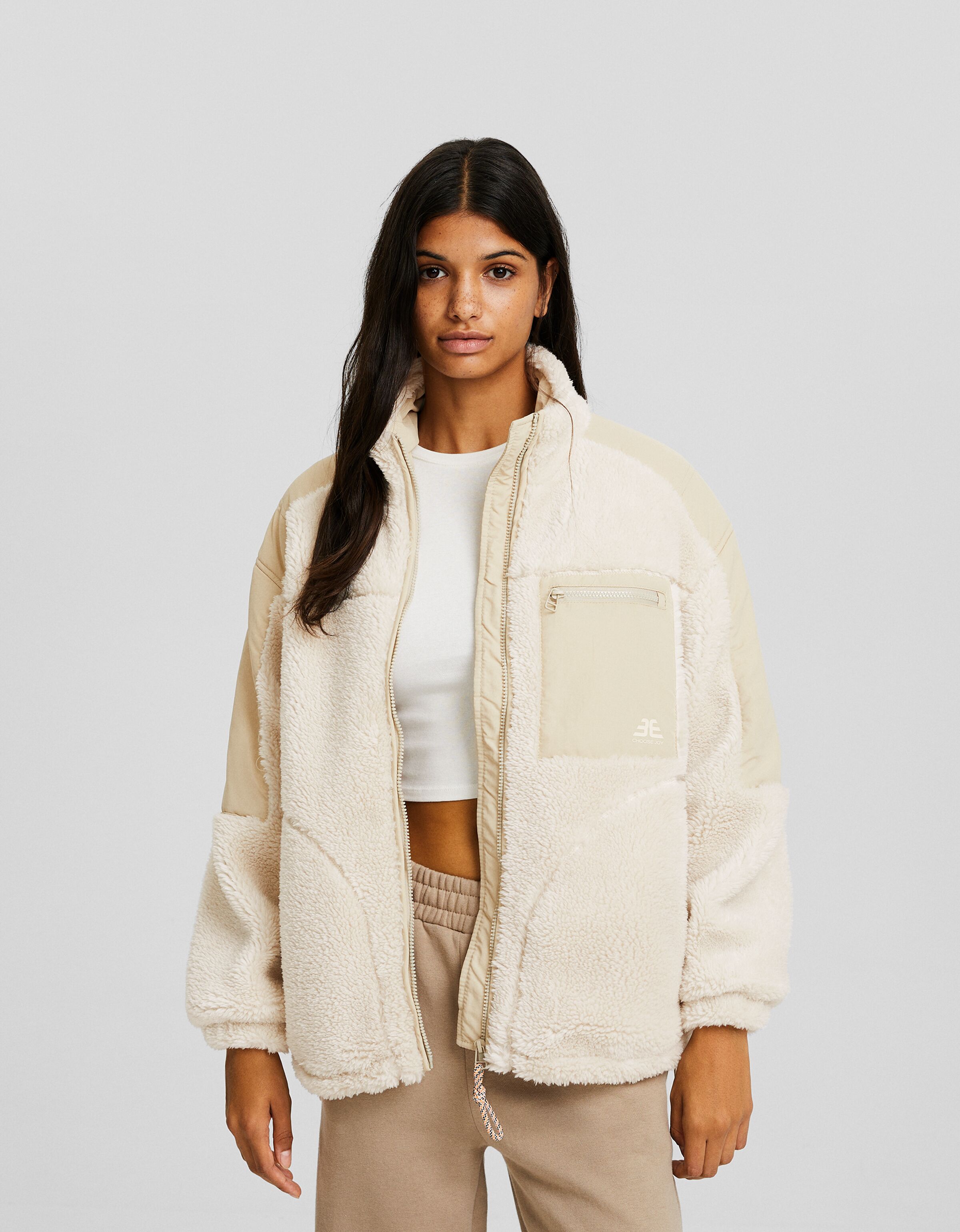 Bershka discount sherpa jacket