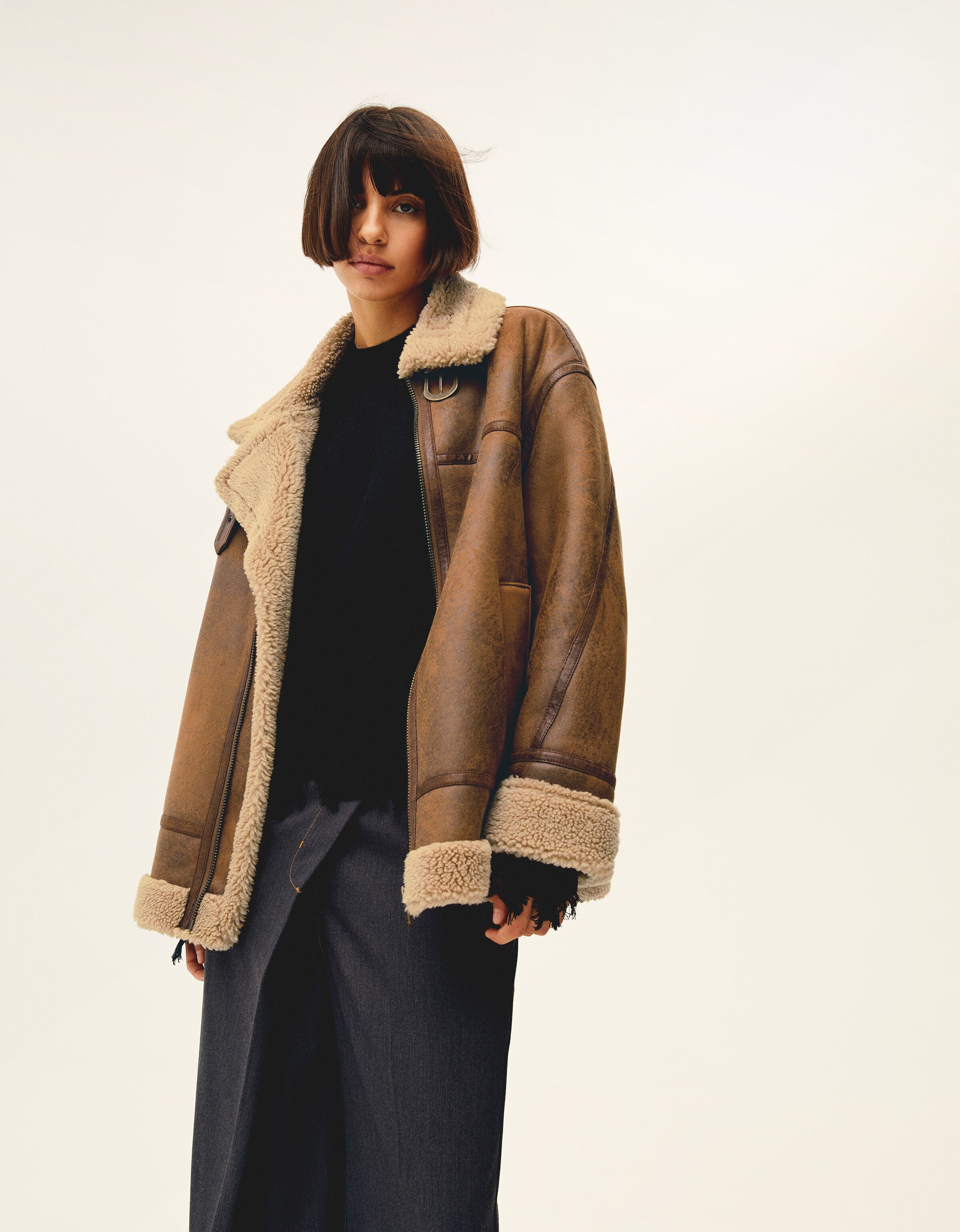 Bershka suede store biker jacket