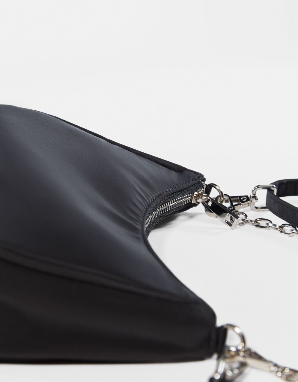 Multiway satin crossbody bag with chain Women Bershka