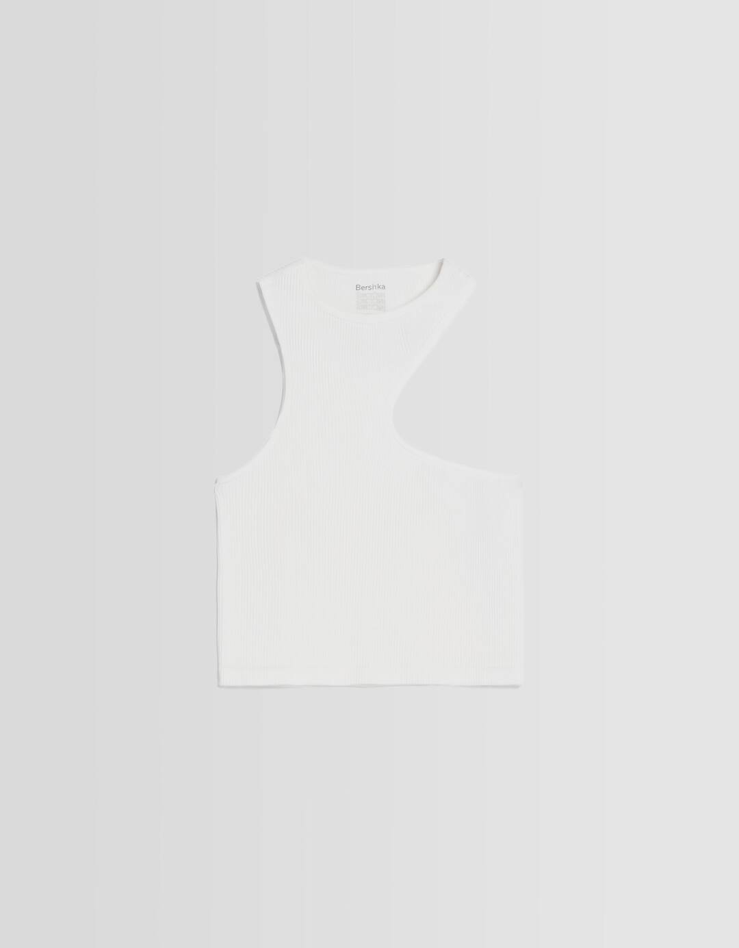 Sleeveless seamless asymmetric top