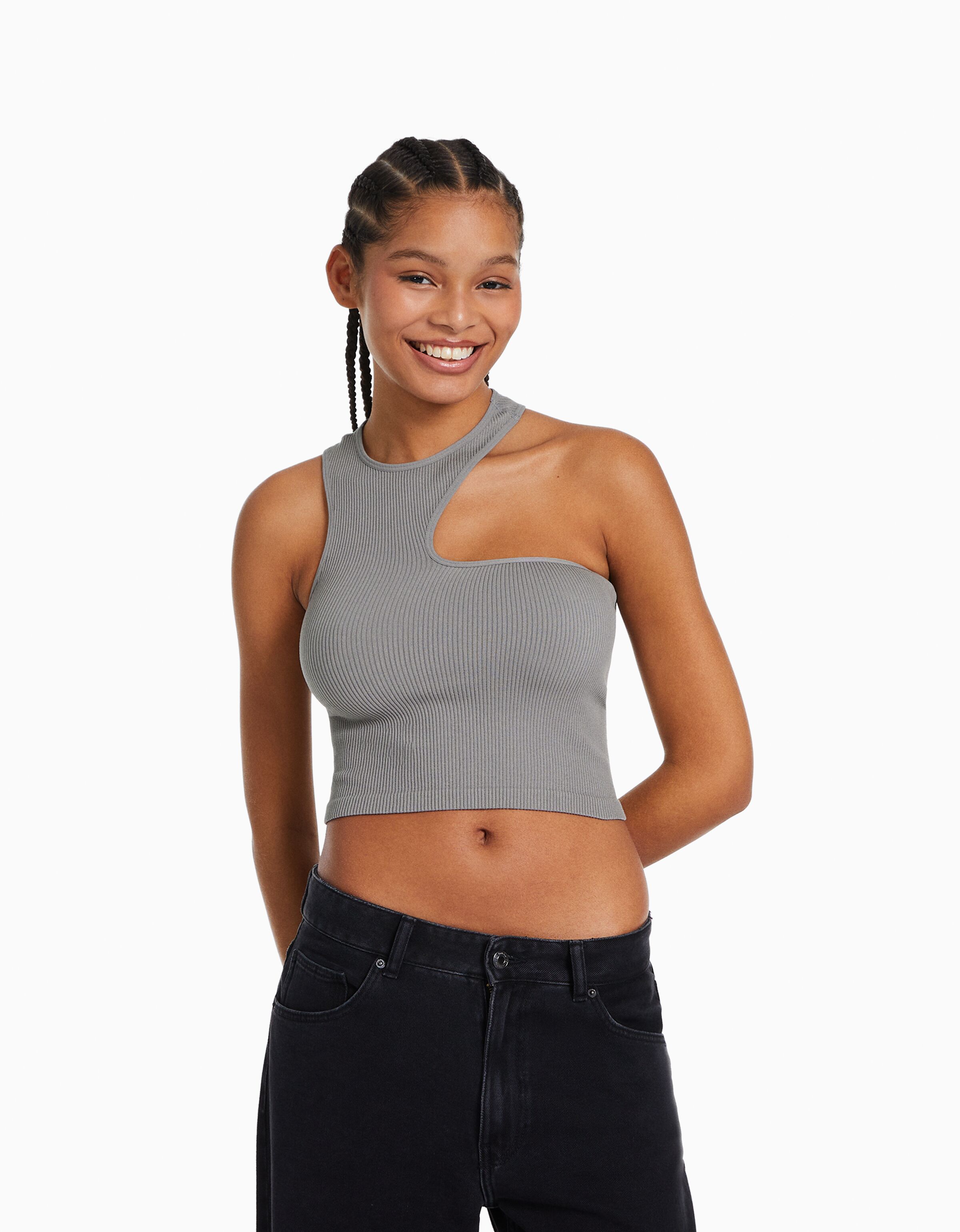 Top sin mangas seamless asim trico Camisetas y tops BSK Teen