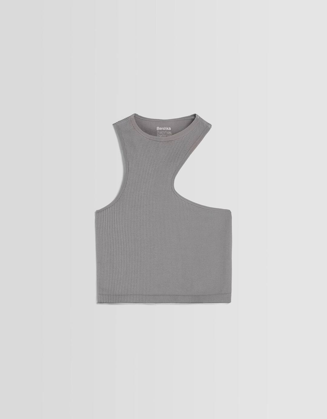 Sleeveless seamless asymmetric top