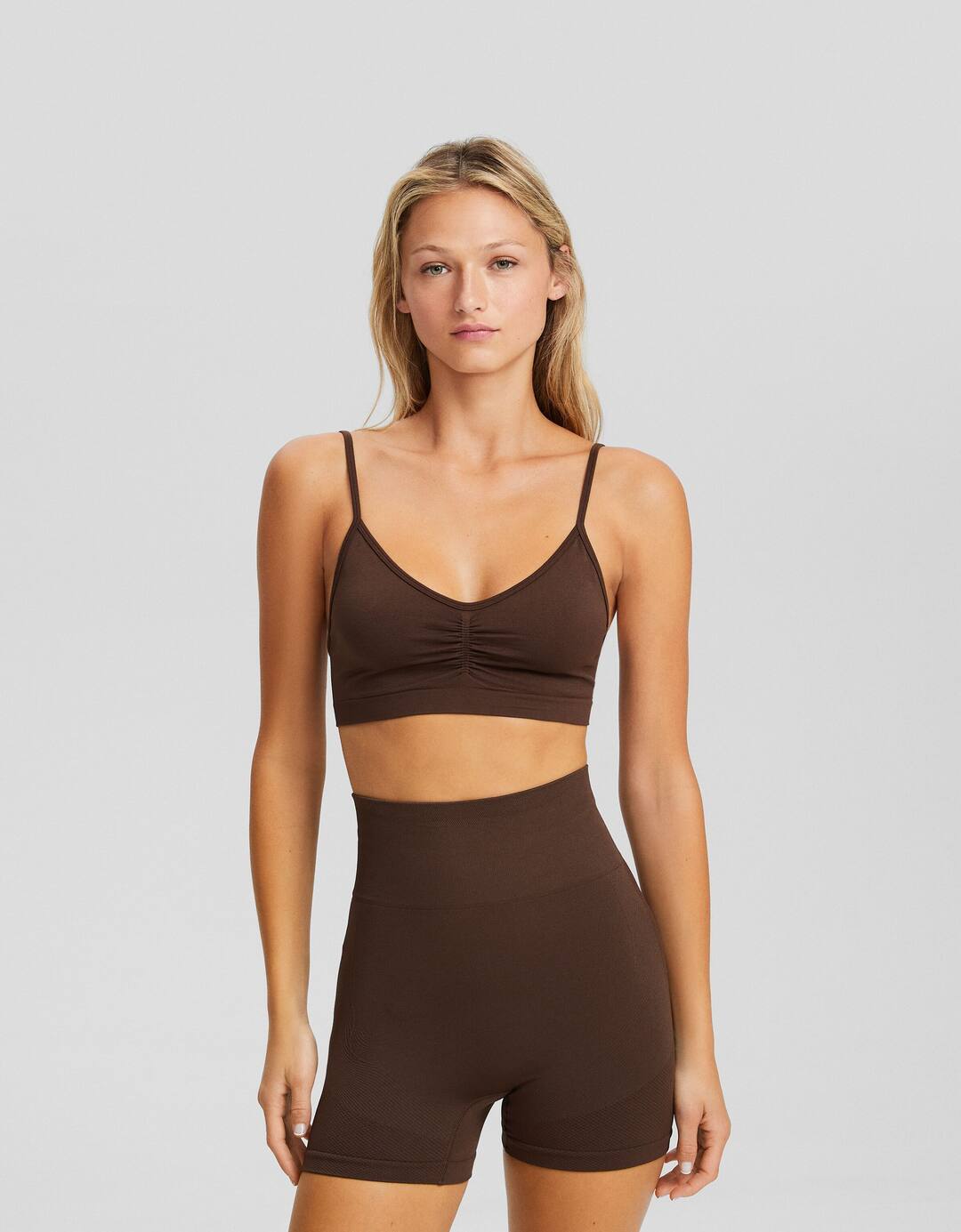 Gathered seamless strappy top