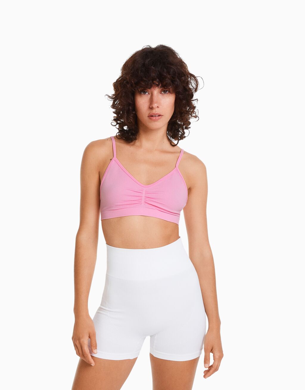 Gathered seamless strappy top - T-shirts and tops - BSK Teen