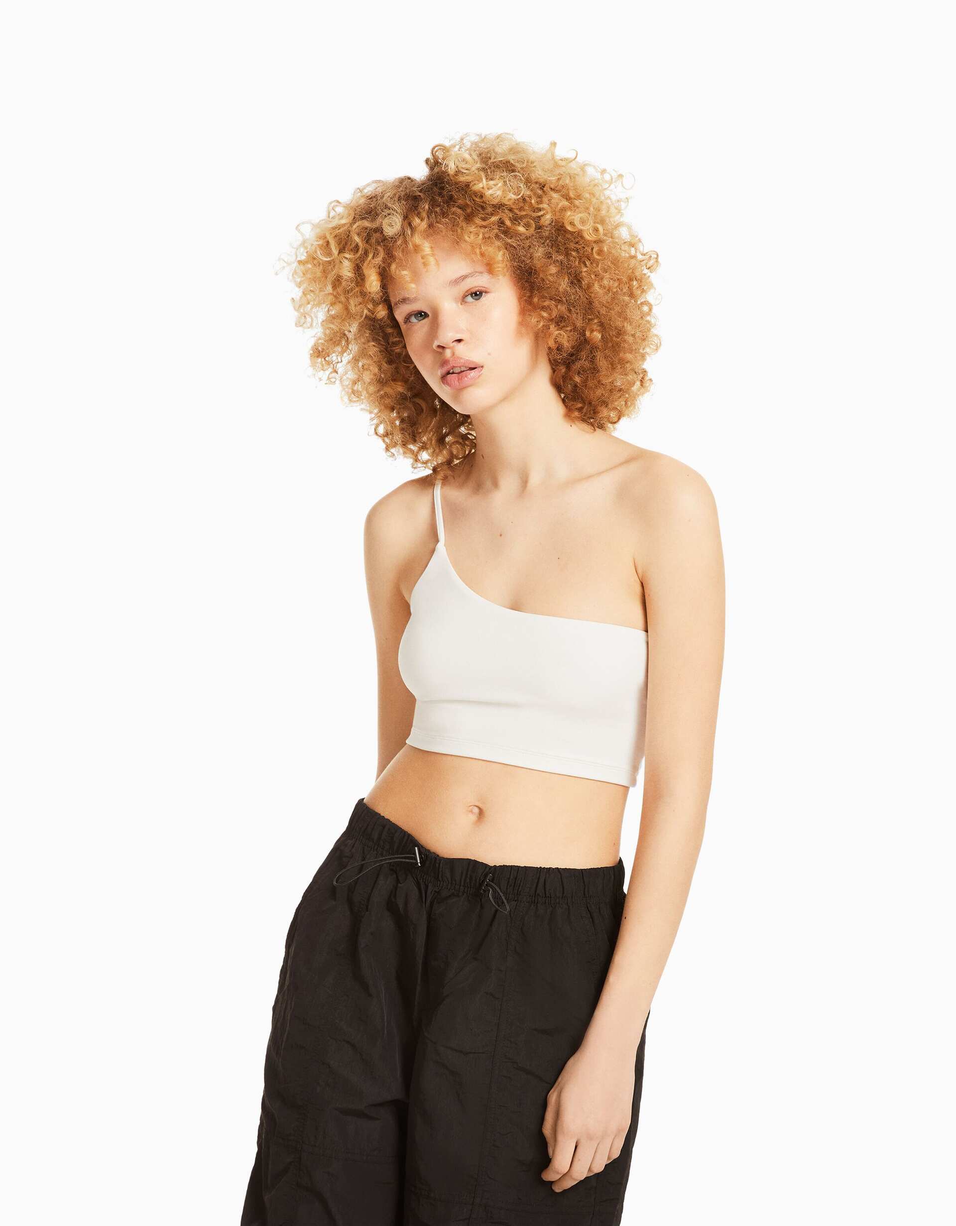 Zara HOOK AND EYE LINEN BLEND HALTER TOP