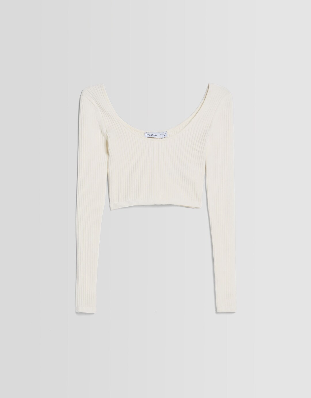 Cropped sweater with low-cut neckline