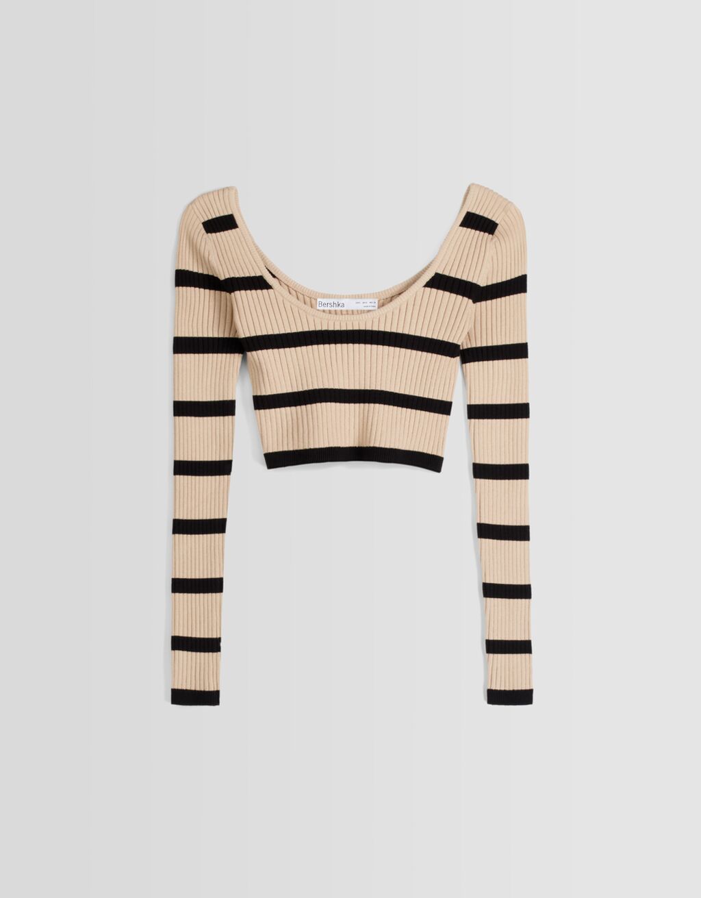 Jersey cropped escote Mujer Bershka