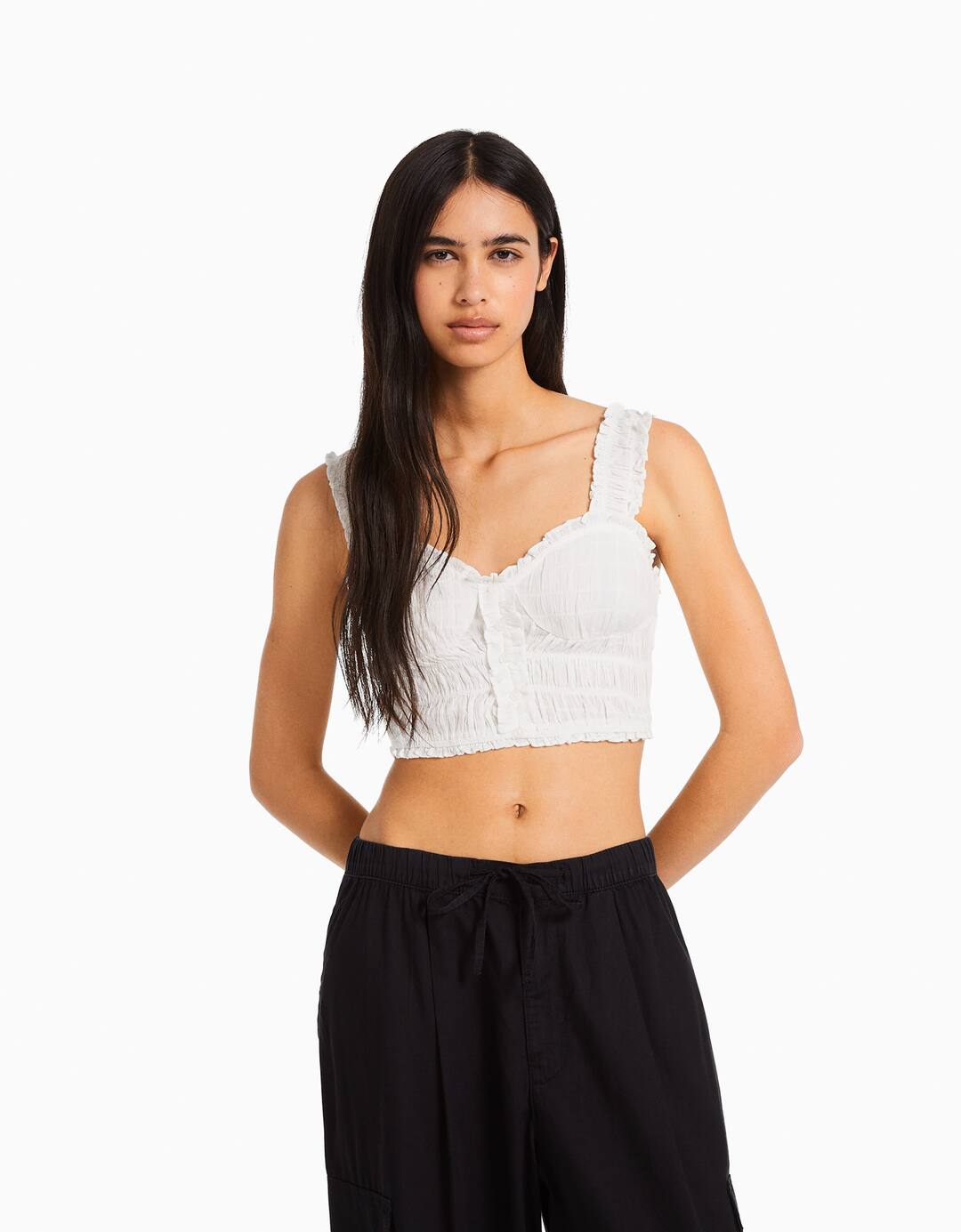 Strappy top with buttons