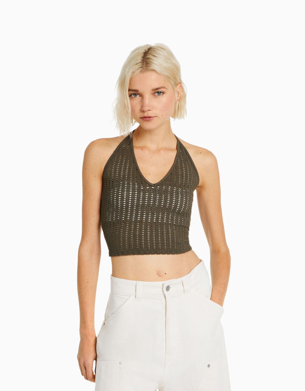 Crochet knit top halter top