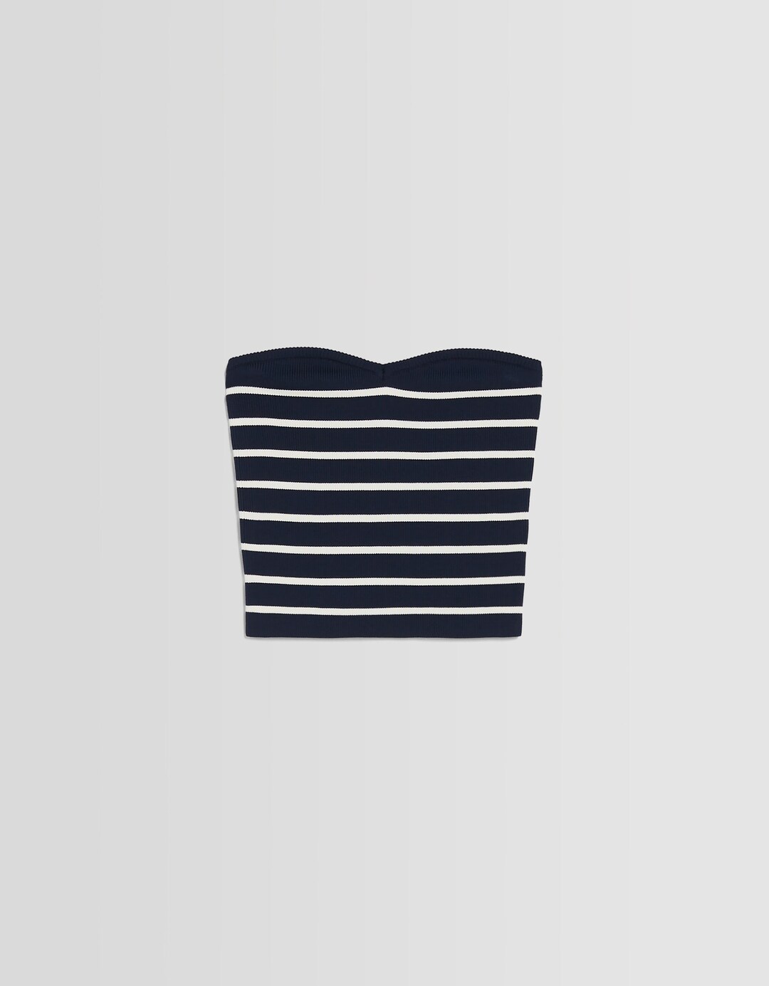 Striped knit bandeau crop top