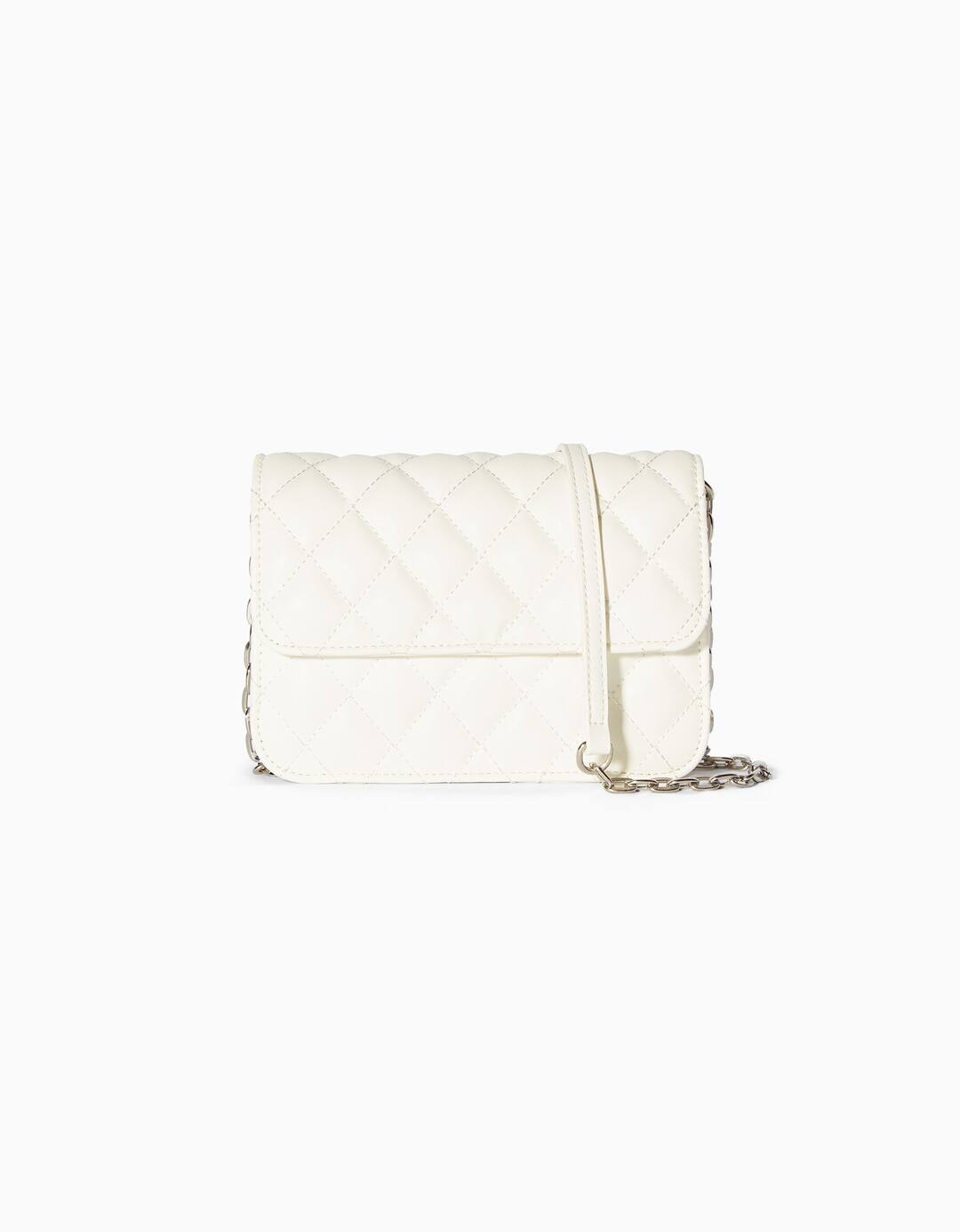 Quilted crossbody bag with chain