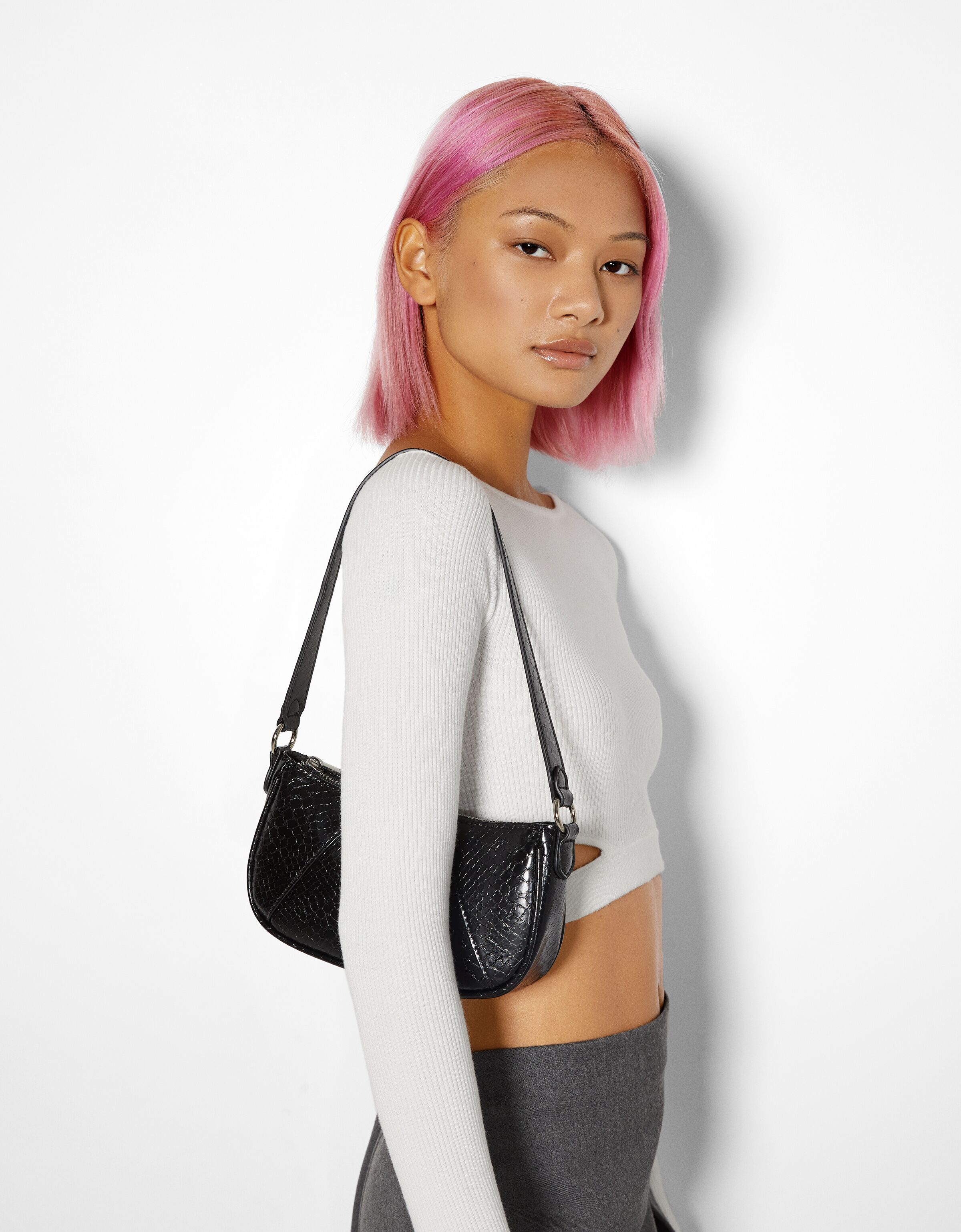 Faux leather shoulder bag Accessories BSK Teen Bershka