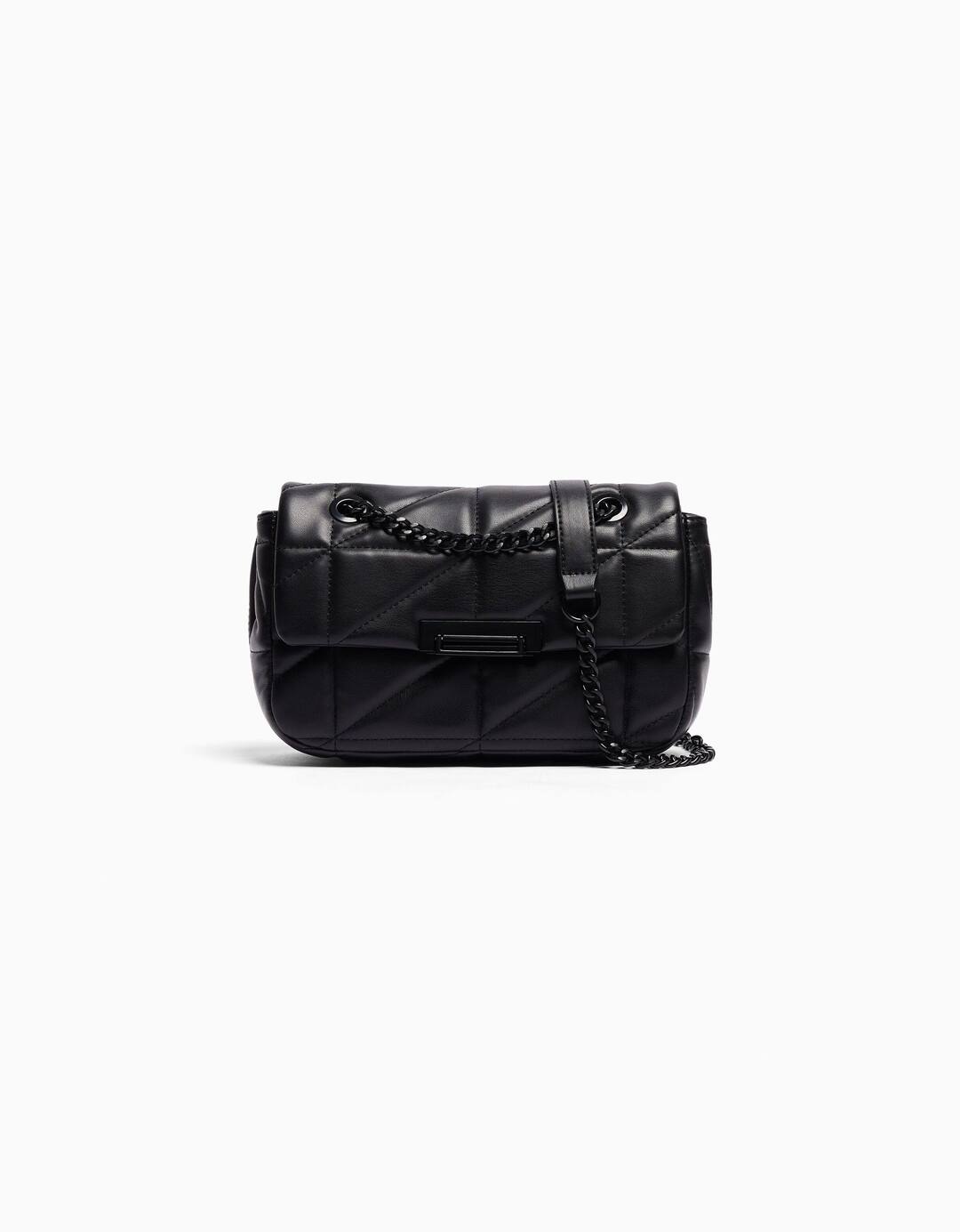 Quilted multi-way crossbody bag with chain