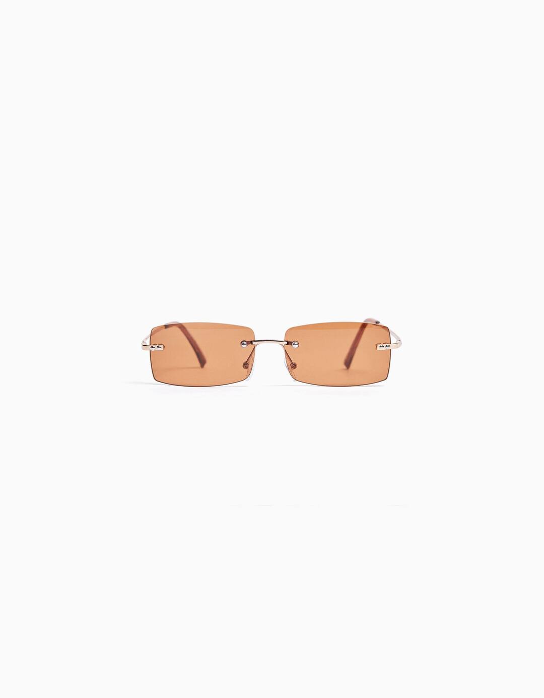 Rectangular sunglasses with no frame