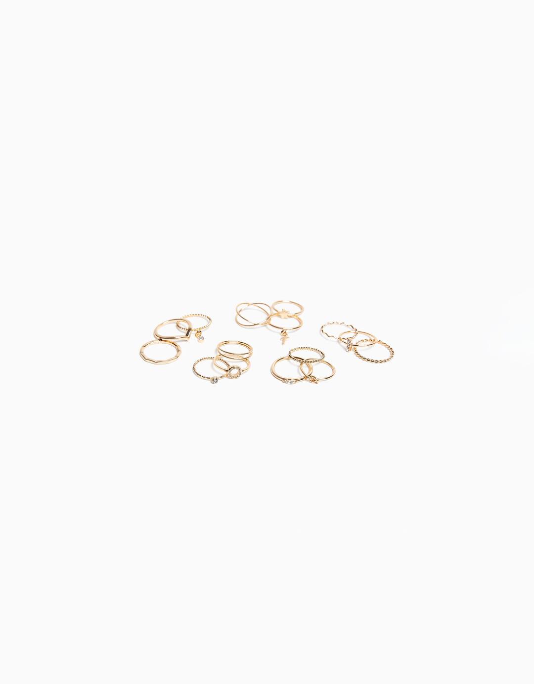 Set of 15 minimalist rings