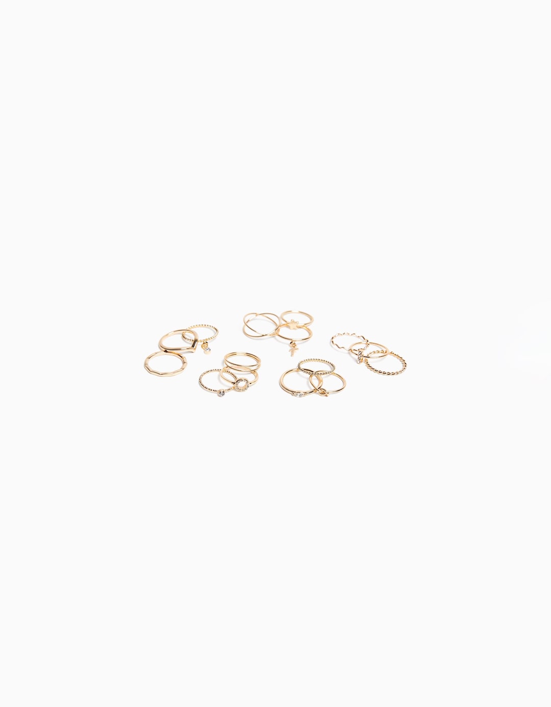 15er-Set minimalistische Ringe