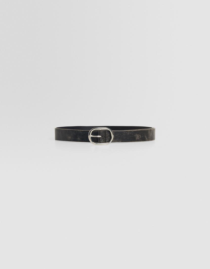Distressed belt-Grey-0