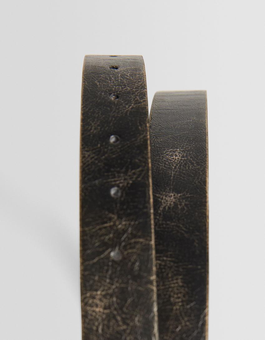 Distressed belt-Grey-2