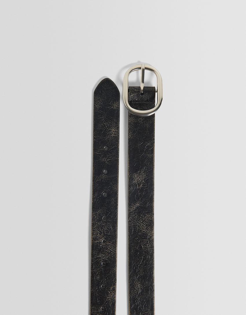 Distressed belt-Grey-4