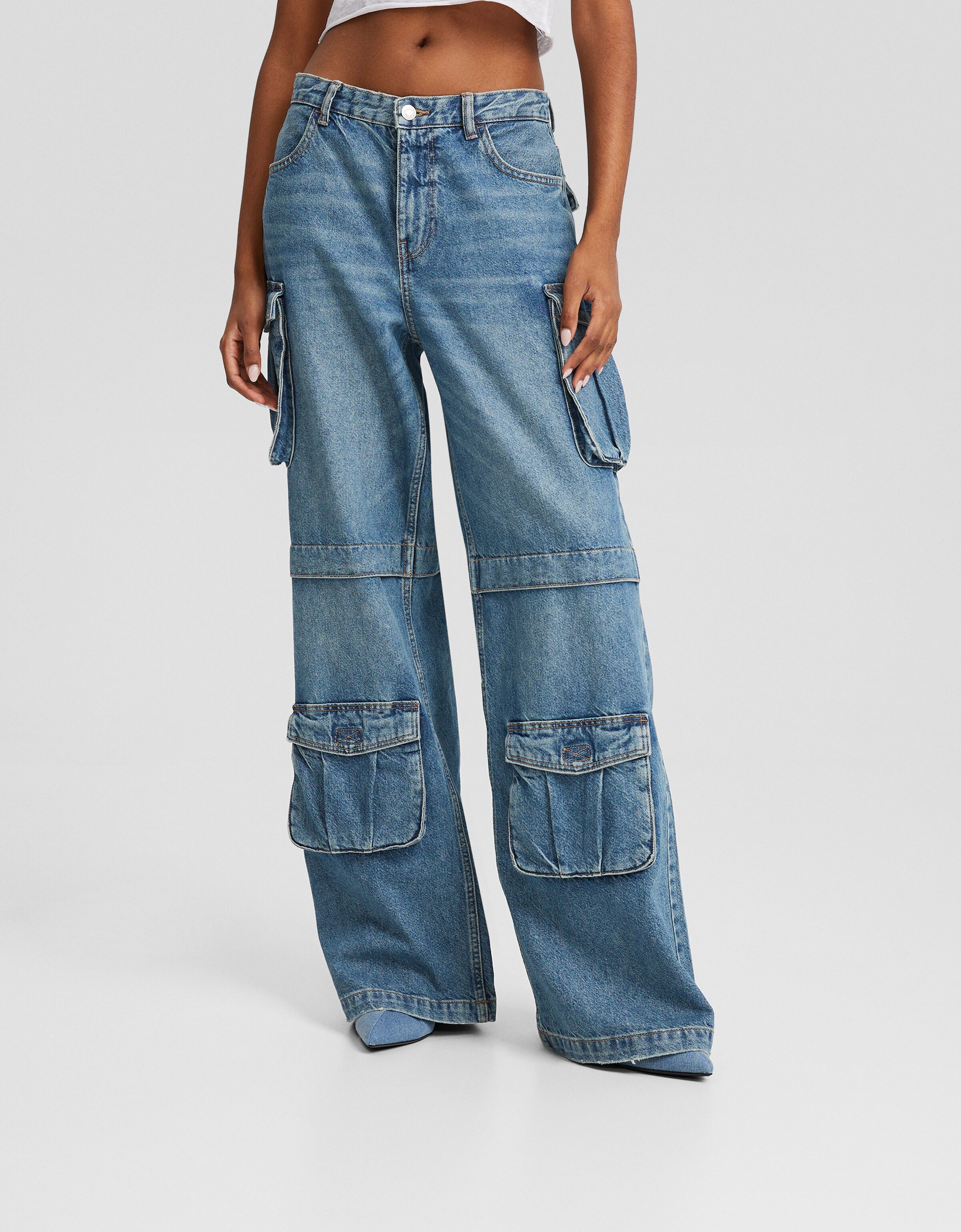 Jean cargo sales bershka
