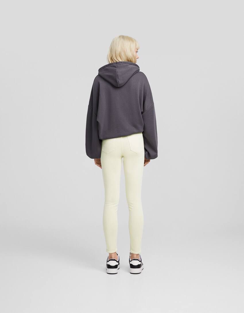 Super high waist skinny jeans-Sand-2