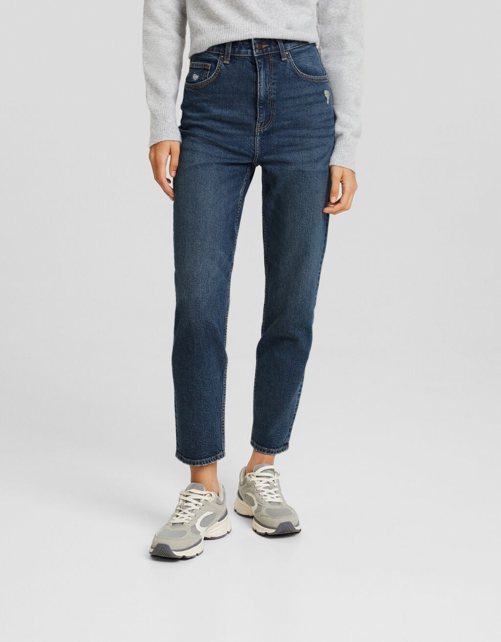 Behagelig jeans mom fit Dame Bershka