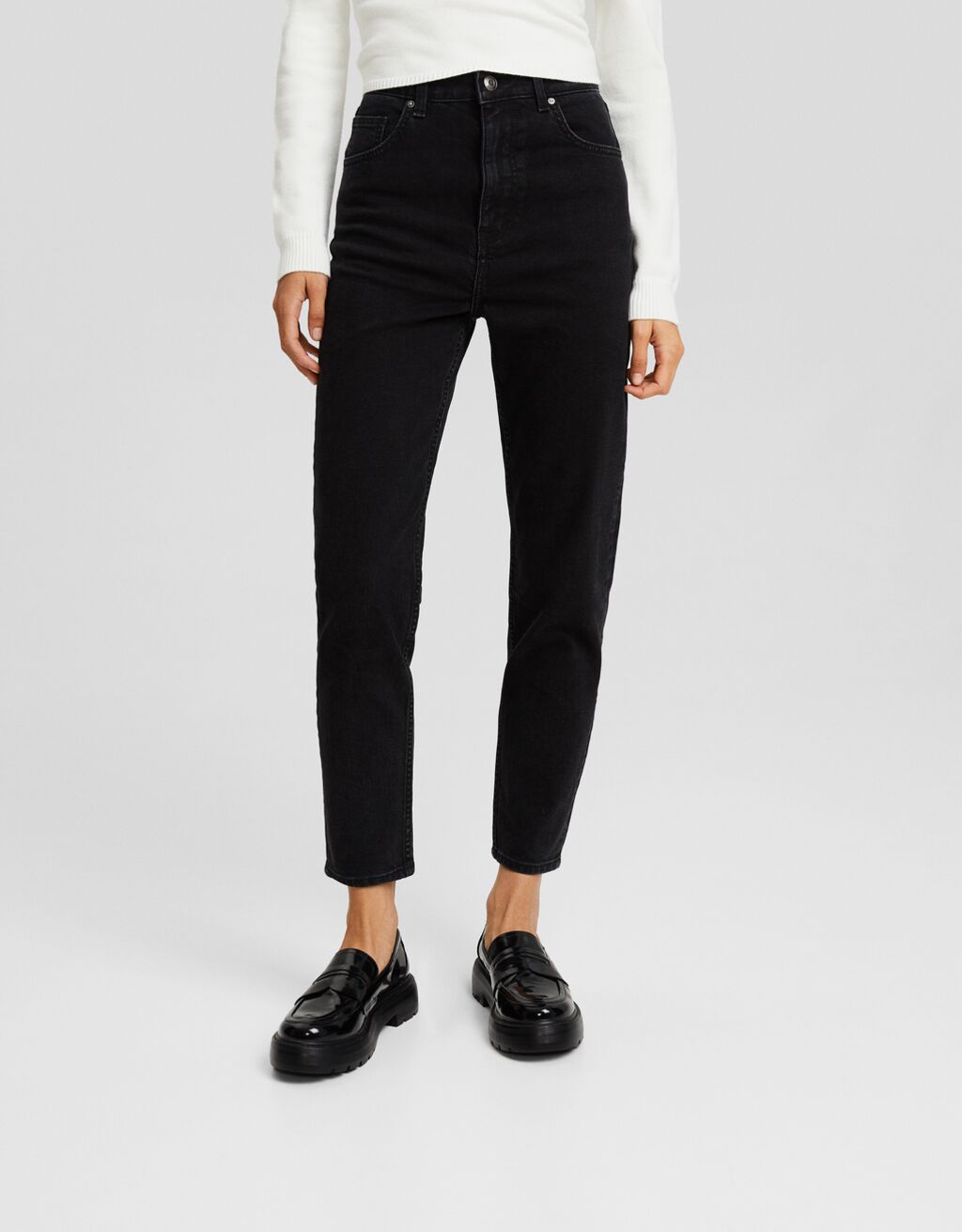 Bershka jean sales mom taille haute