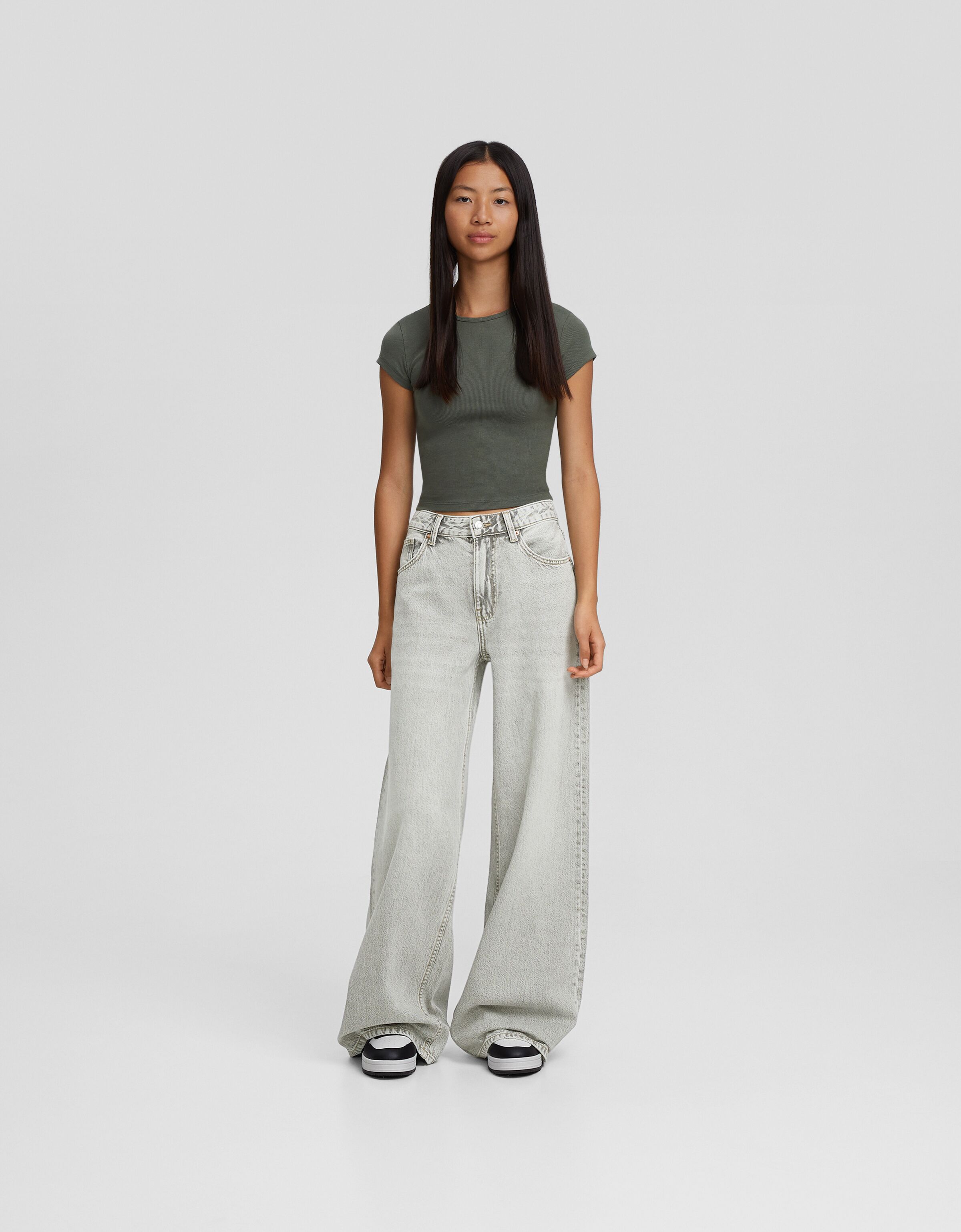 Jean gris sales bershka