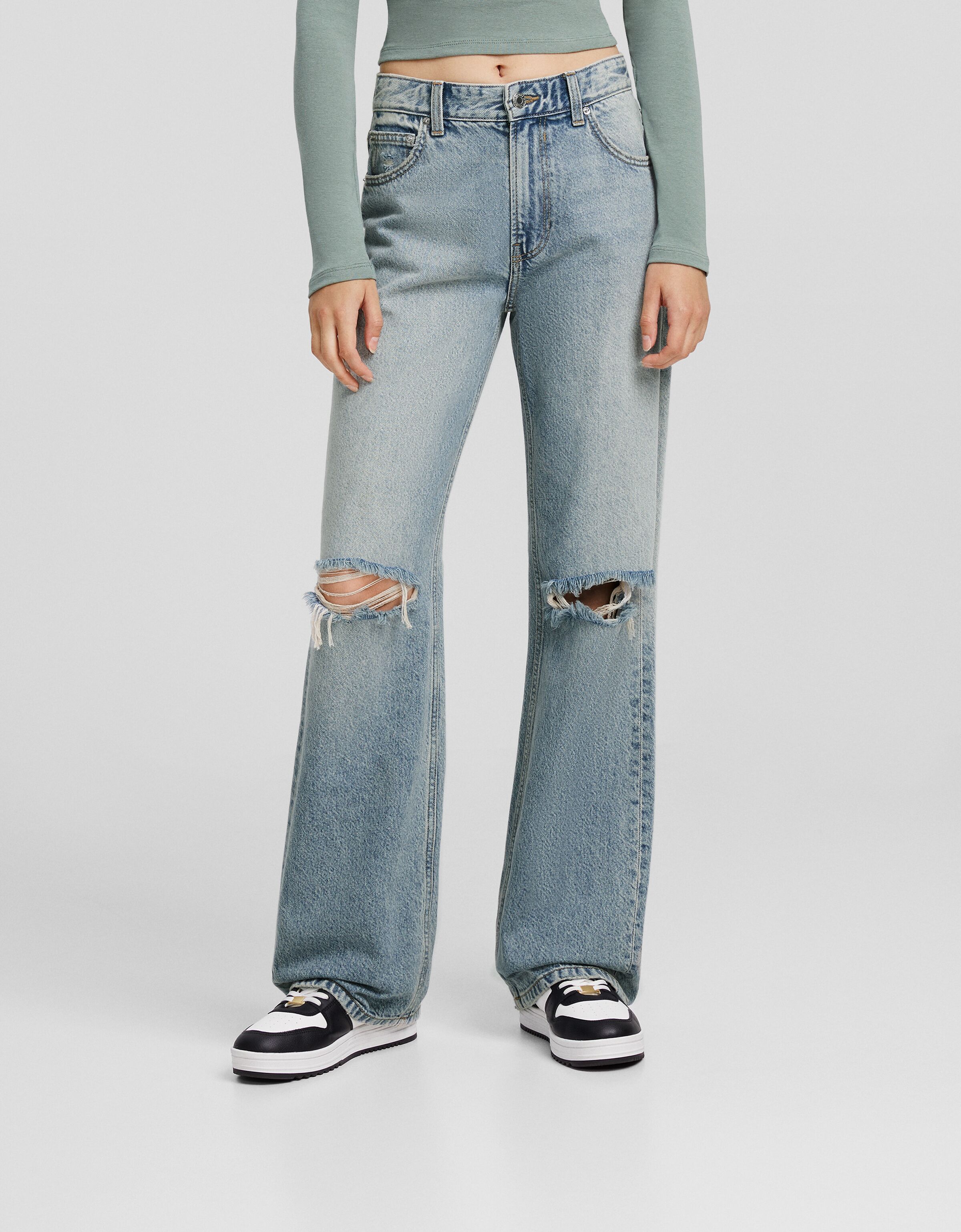 Bershka wide deals leg jeans