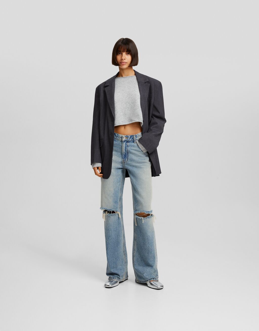 Bershka wide 2024 leg jeans