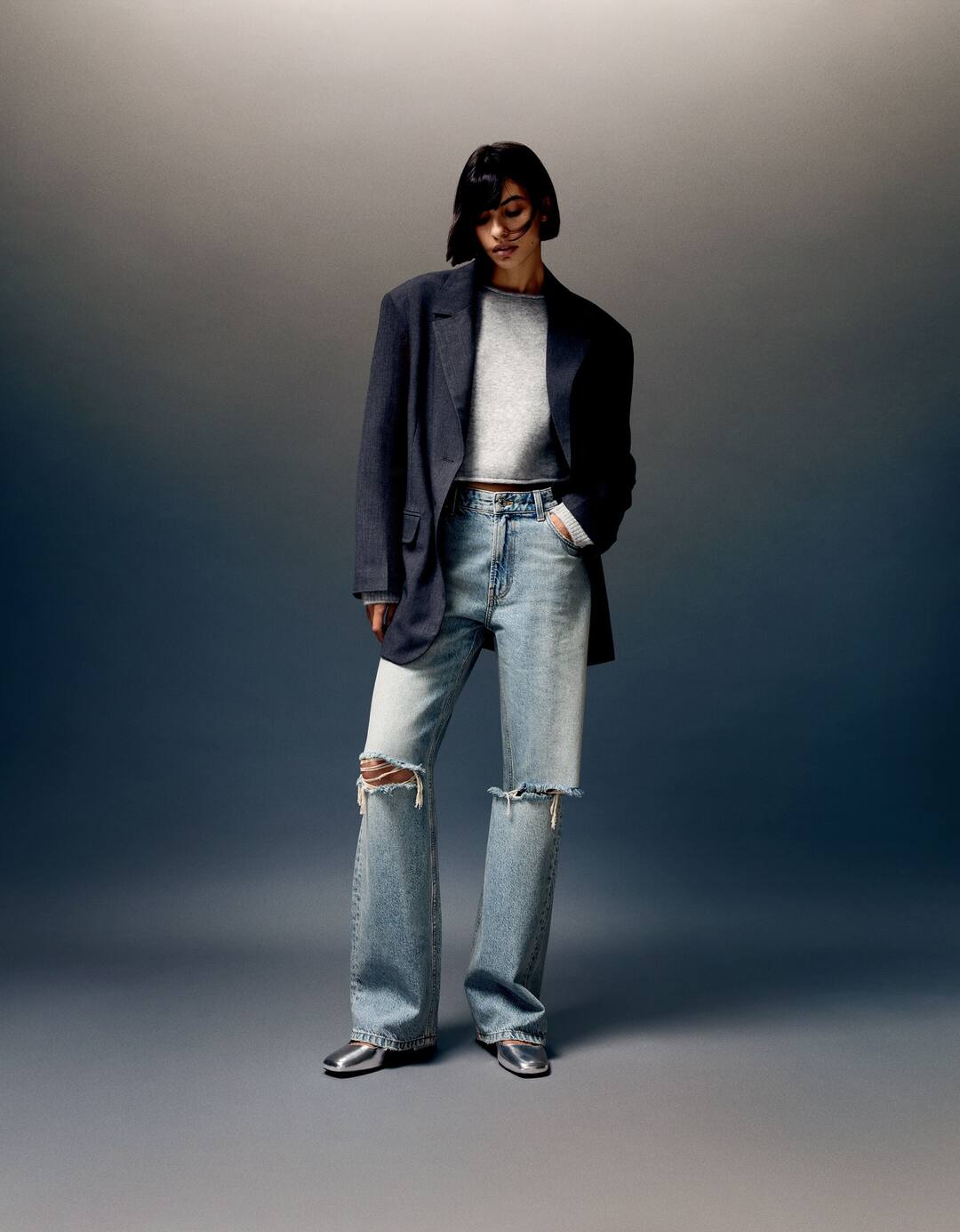 Jeans 90's wide leg rotos