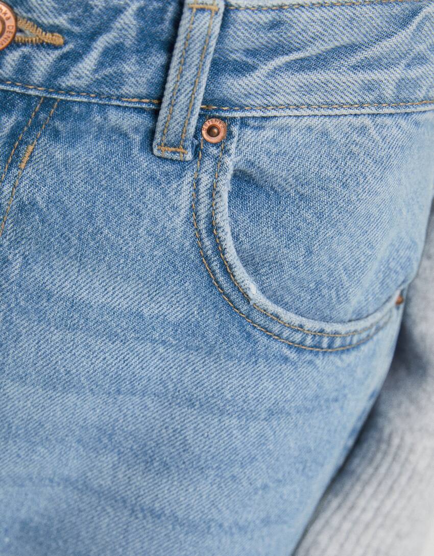 Ripped wide-leg ’90s jeans-Light blue-5