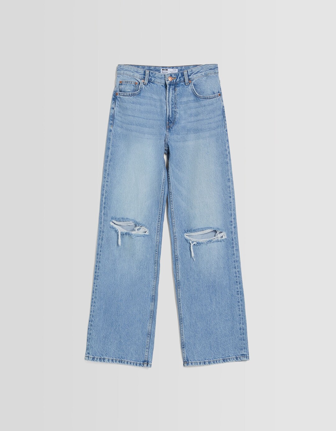 Wide leg 90's jeans met scheuren