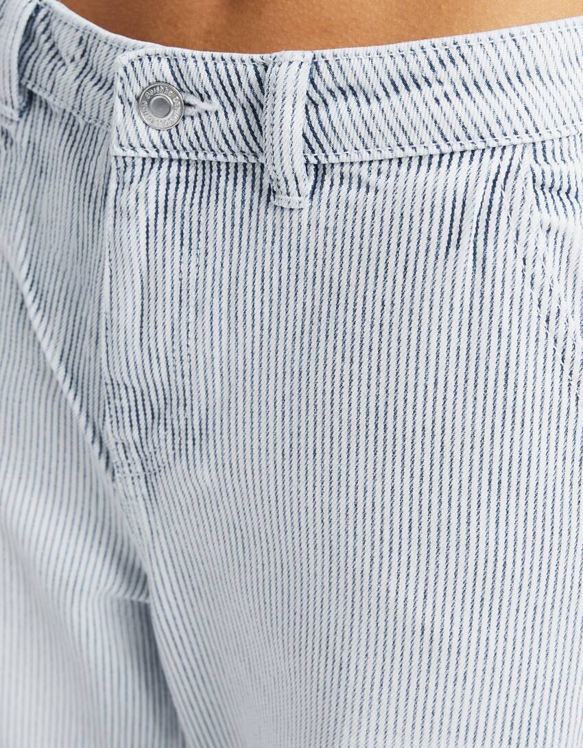 Striped cargo jeans - Women | Bershka