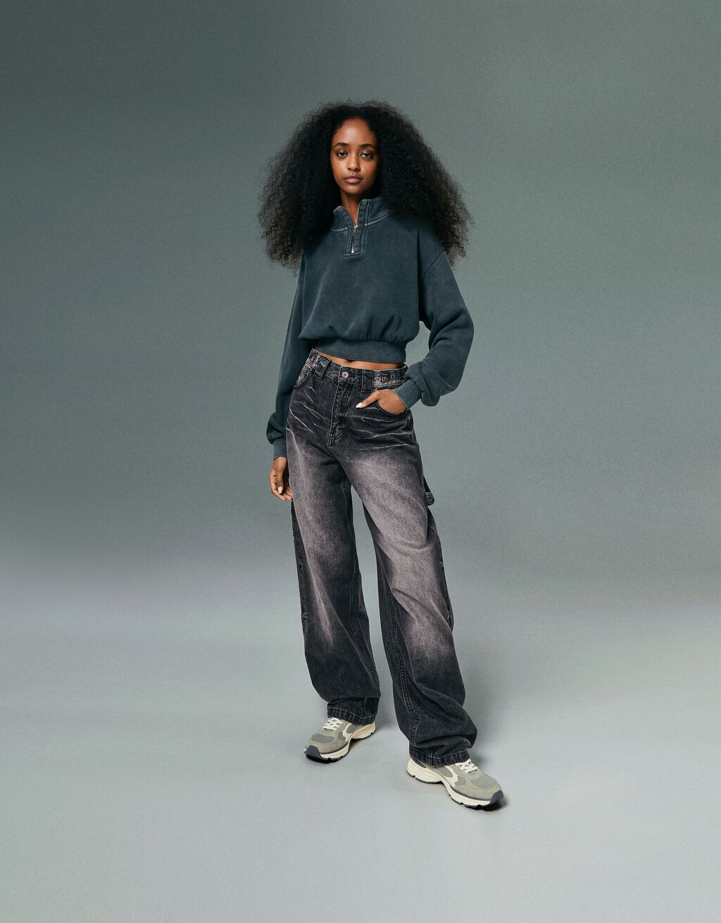 Wide leg balloon fit carpenterjeans