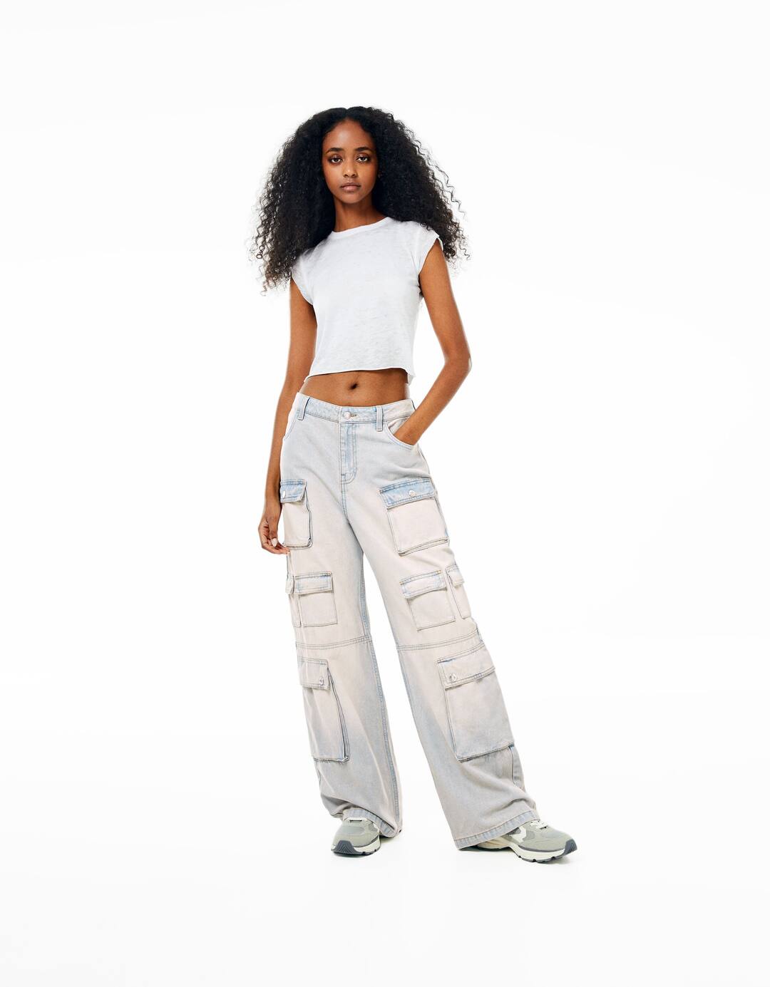 Jeans baggy multicargo