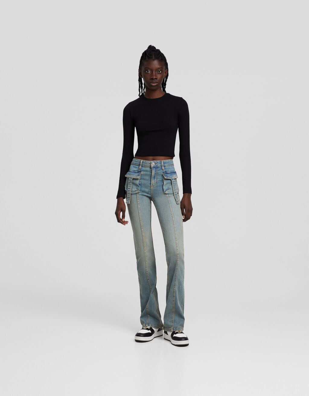 Flared cargo jeans