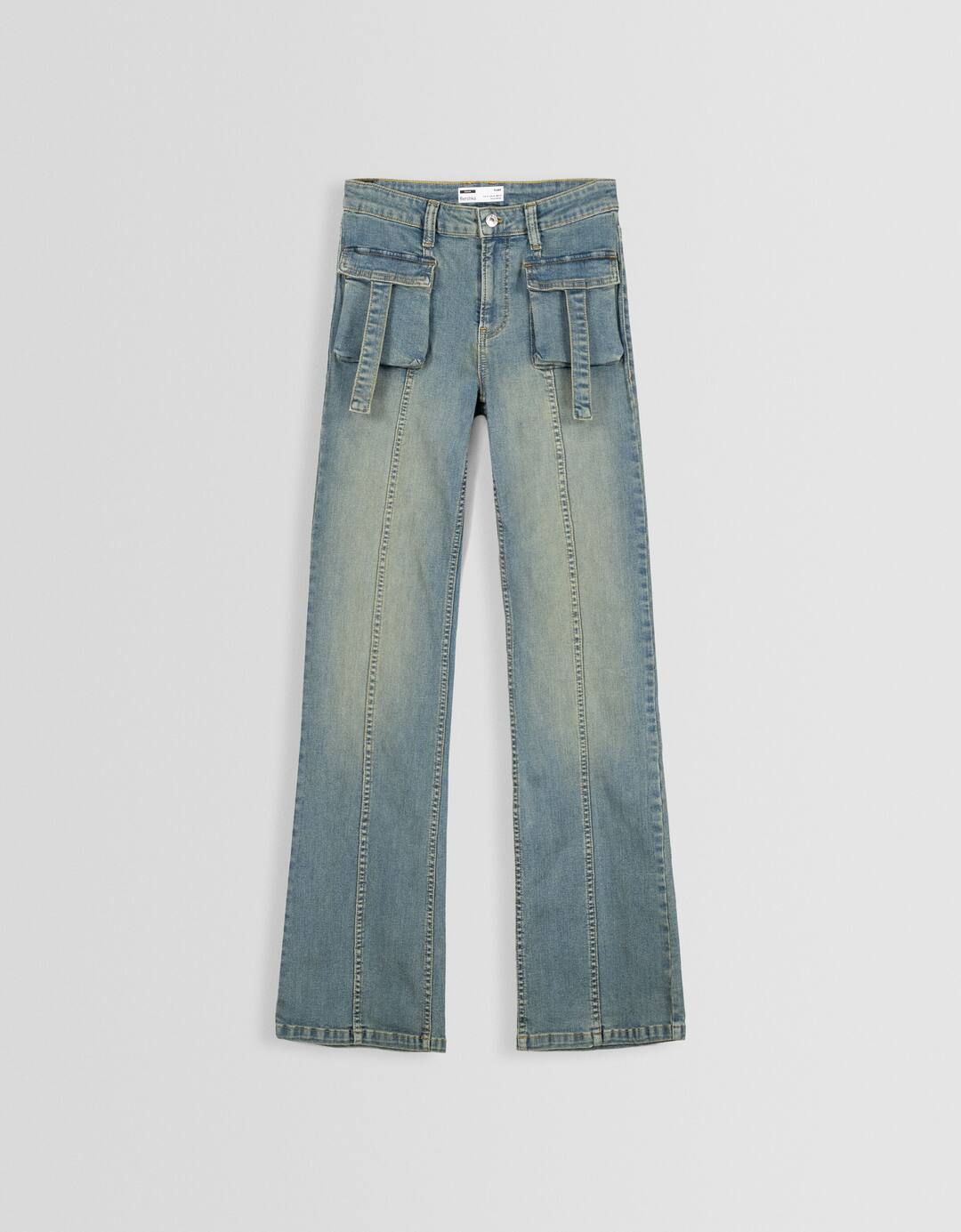 Flared cargo jeans
