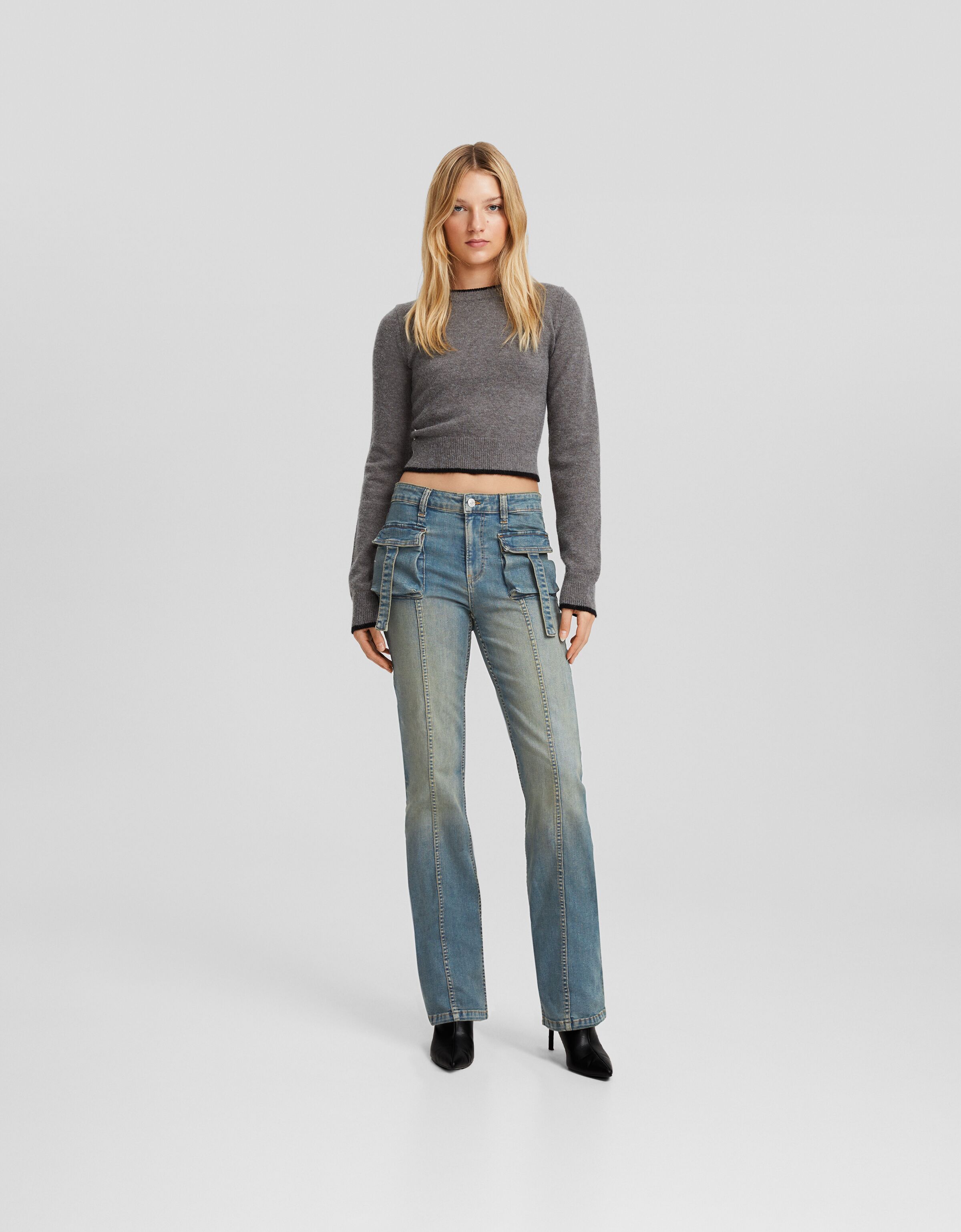 Flared cargo jeans - Pants - BSK Teen | Bershka