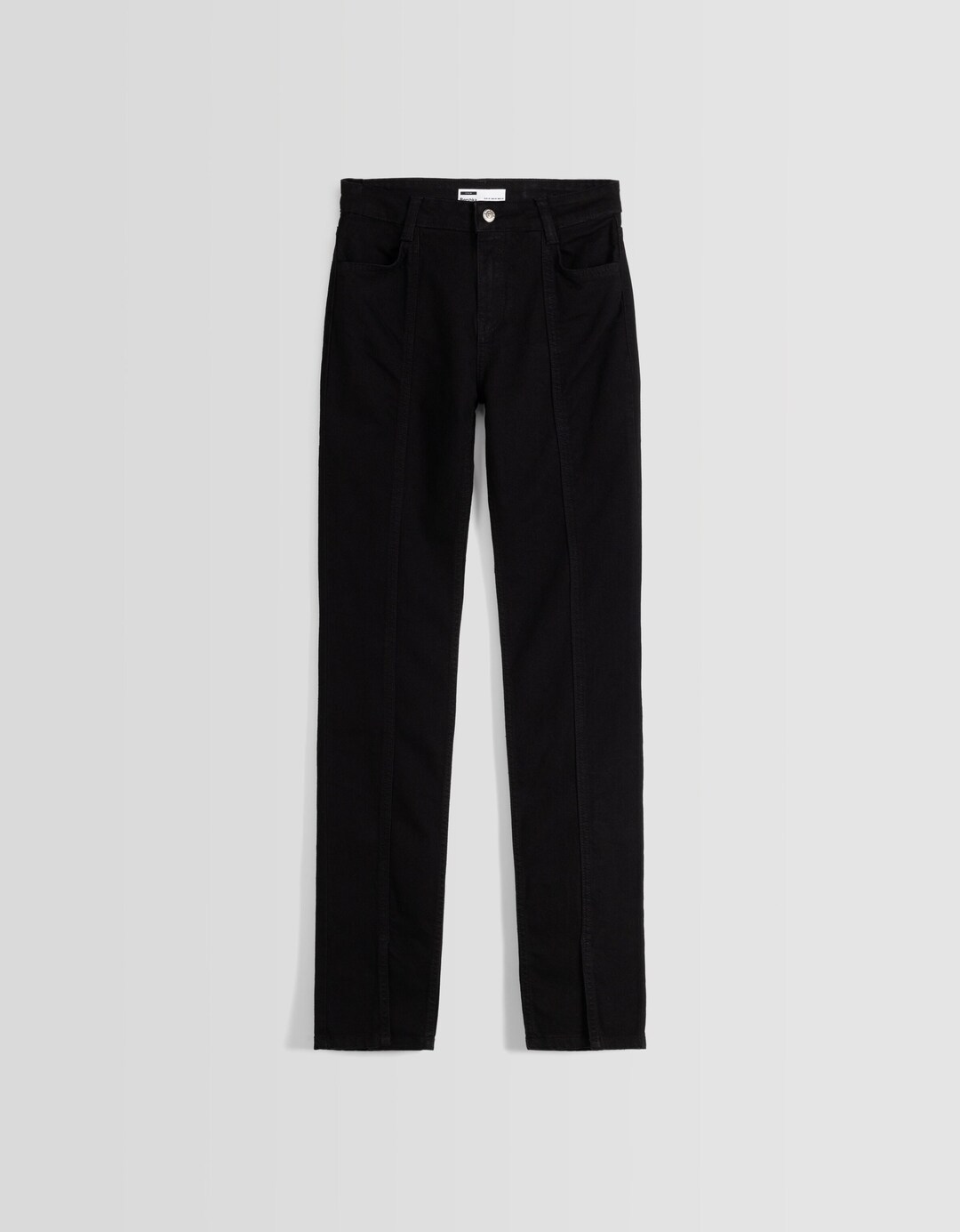 Jeans skinny low waist abertura frontal