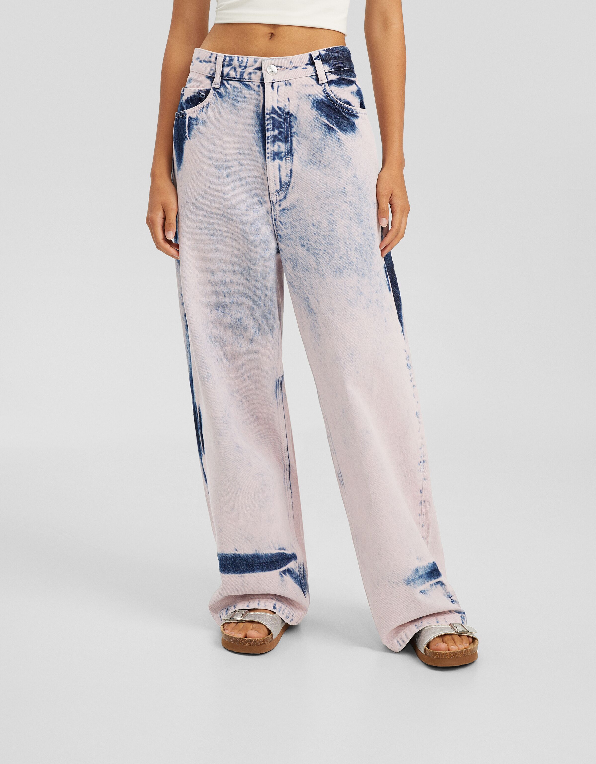 Overdyed super baggy jeans Women Bershka