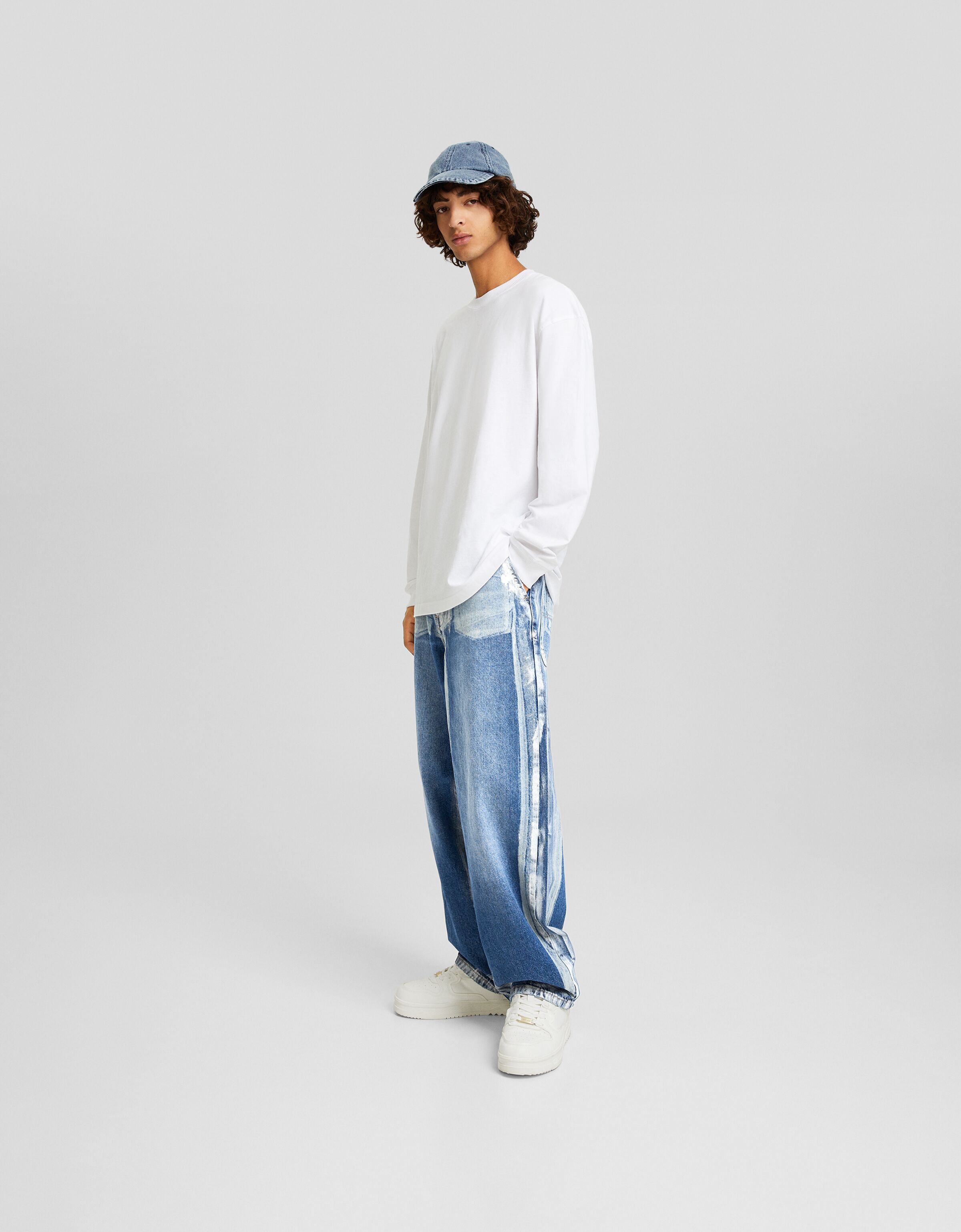 Metallic print skater jeans Clothes Women Bershka