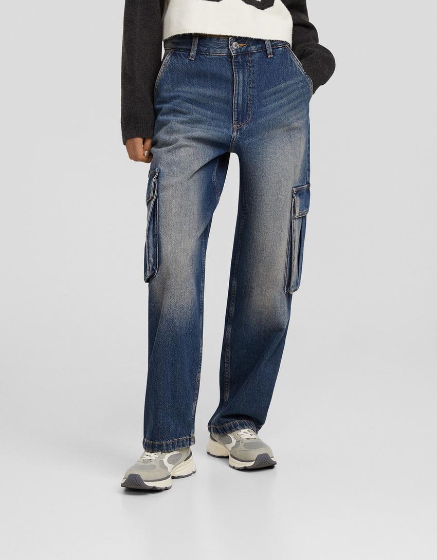 Cargo skater jeans-Blue-1